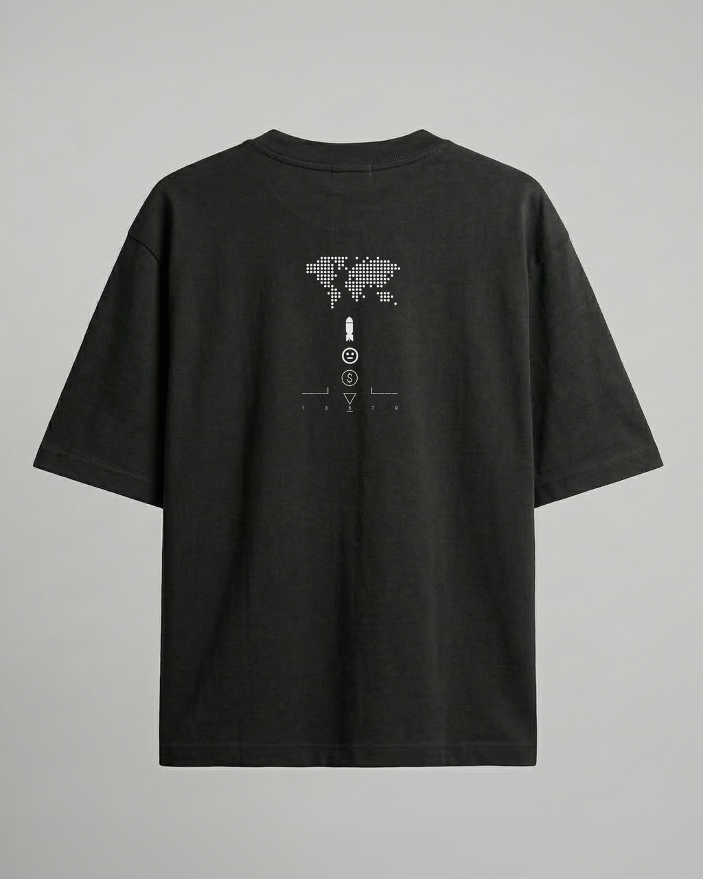 GLOBAL HEGEMONY // 240 GSM SYSTEM ARTIFACT Black // Unisex Oversized