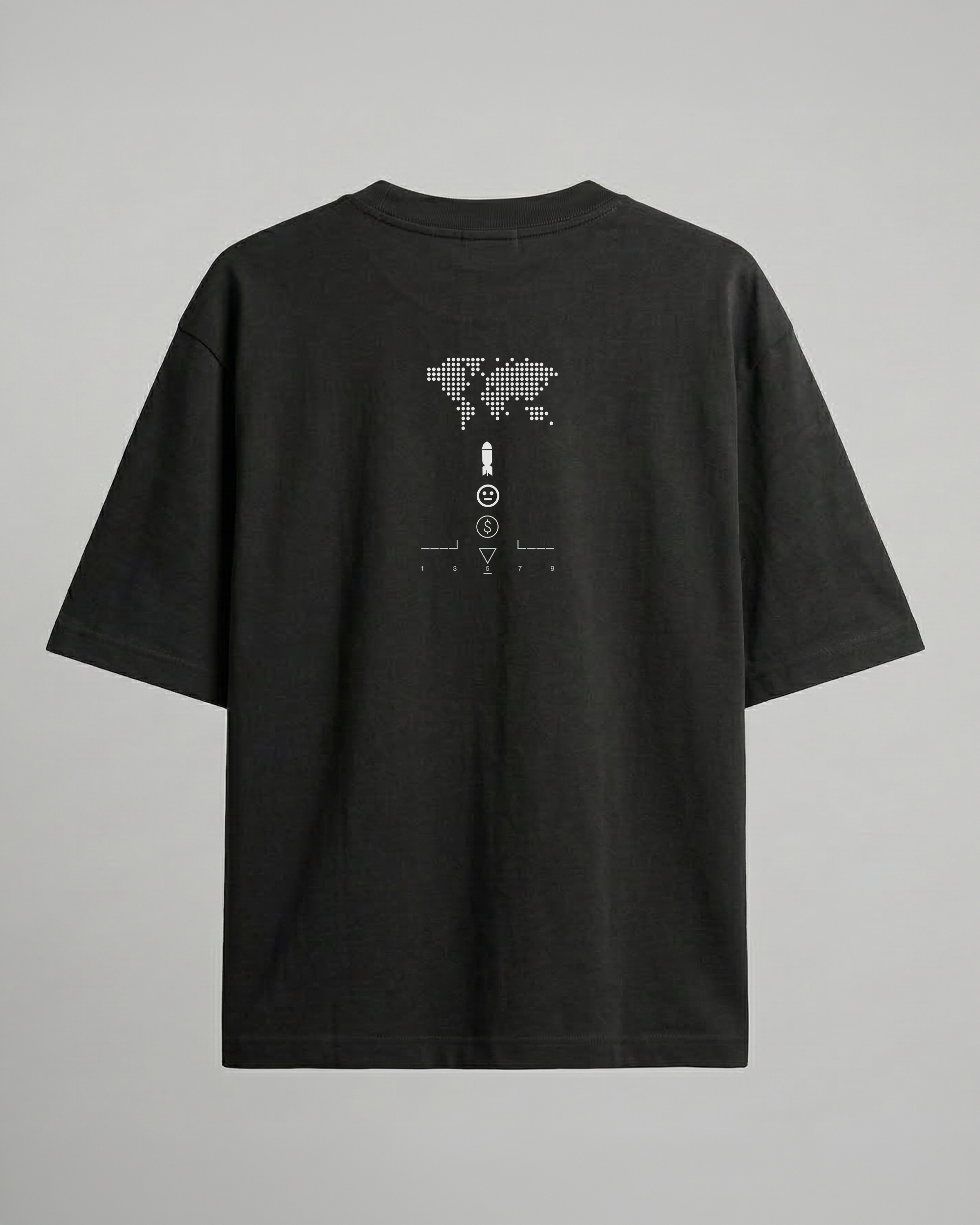 GLOBAL HEGEMONY // 240 GSM SYSTEM ARTIFACT Black // Unisex Oversized