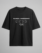 GLOBAL HEGEMONY // 240 GSM SYSTEM ARTIFACT Black // Unisex Oversized