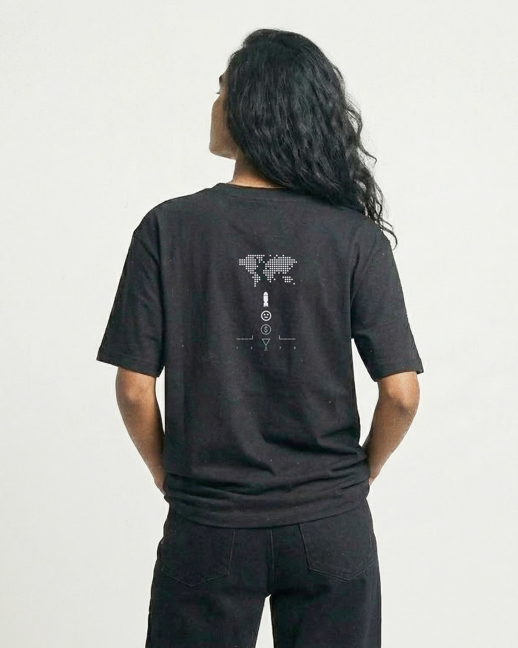 GLOBAL HEGEMONY // 240 GSM SYSTEM ARTIFACT Black // Unisex Oversized