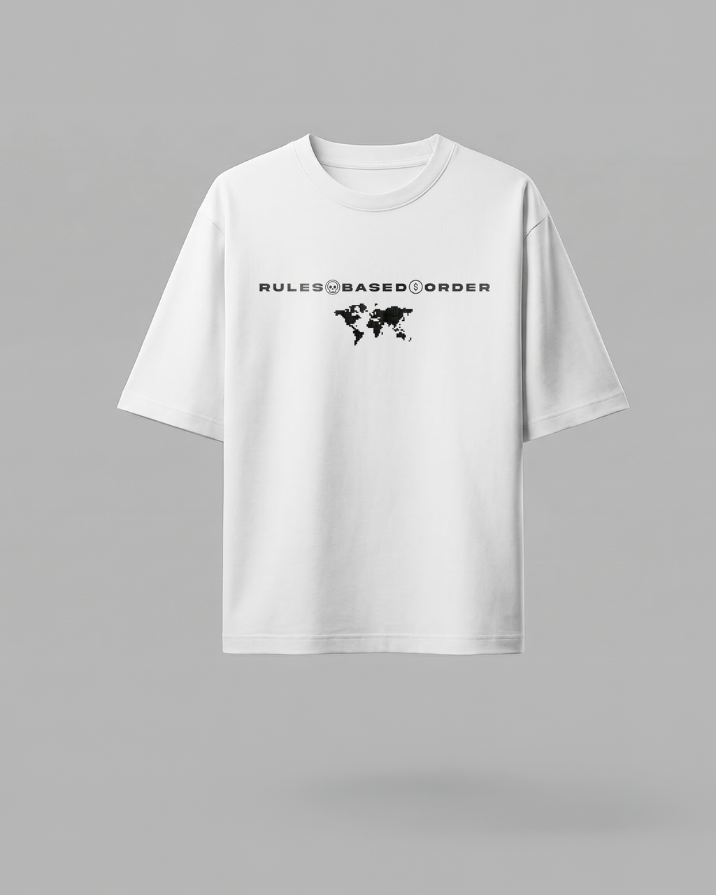 RULES BASED ORDER // 240GSM SYSTEM ARTIFACT White // Unisex Oversized