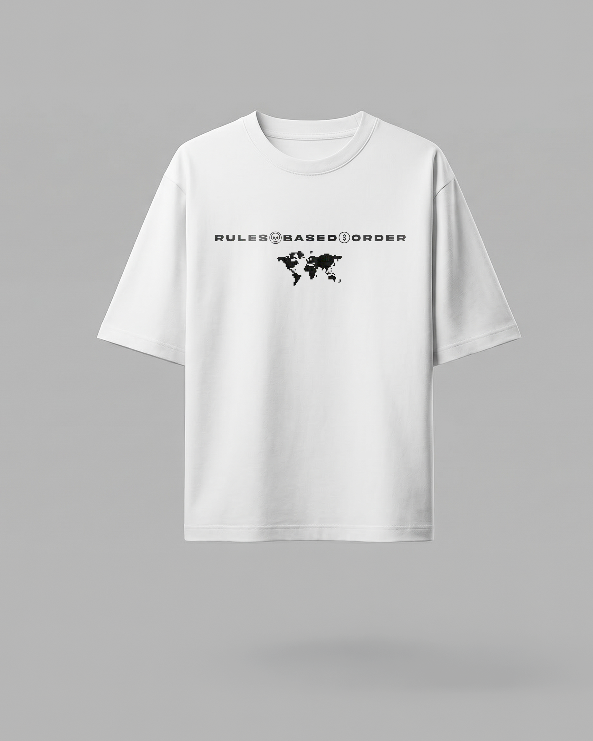 RULES BASED ORDER // 240GSM SYSTEM ARTIFACT White // Unisex Oversized