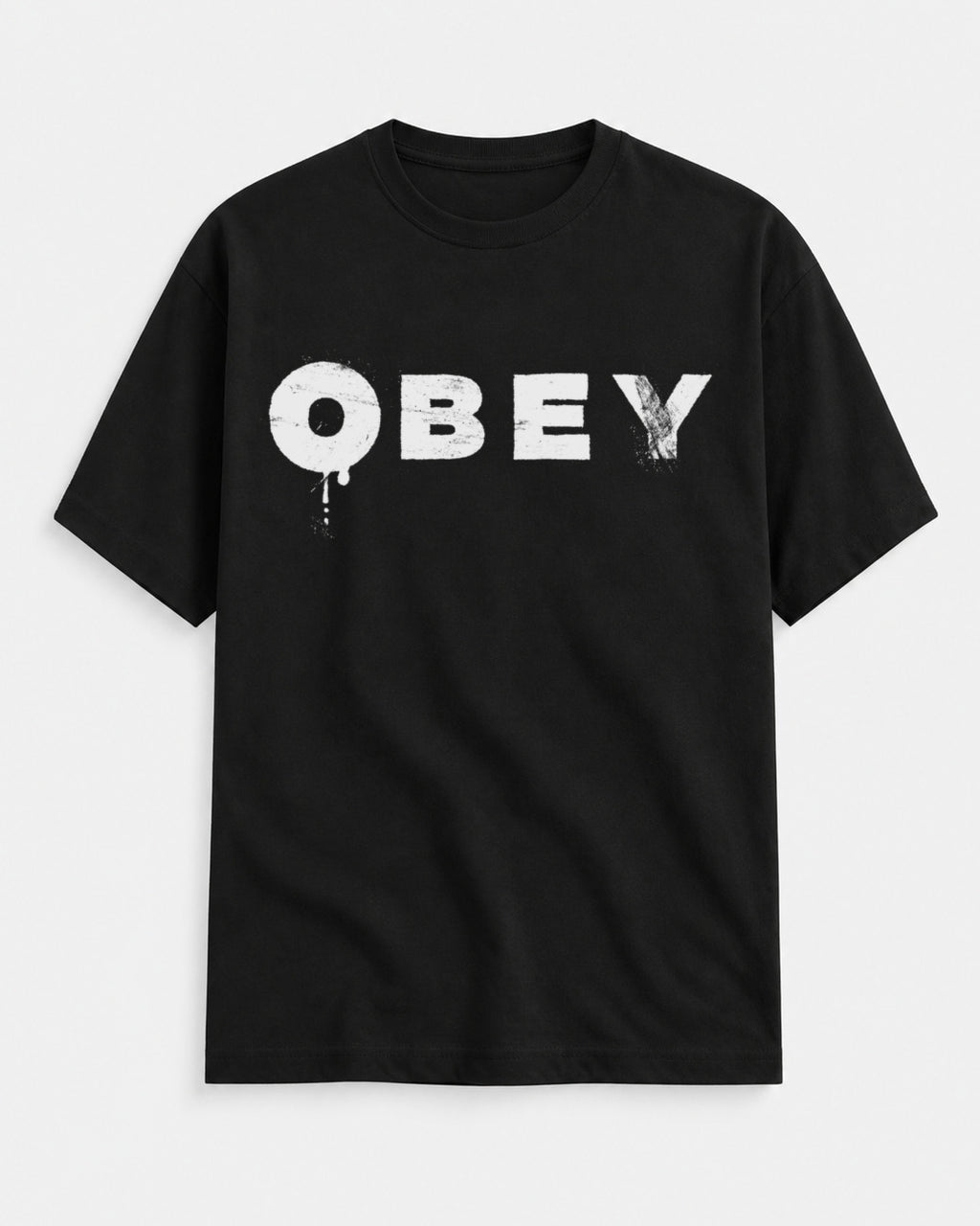 Obey Distressed Black Oversized Classic – Black – Front