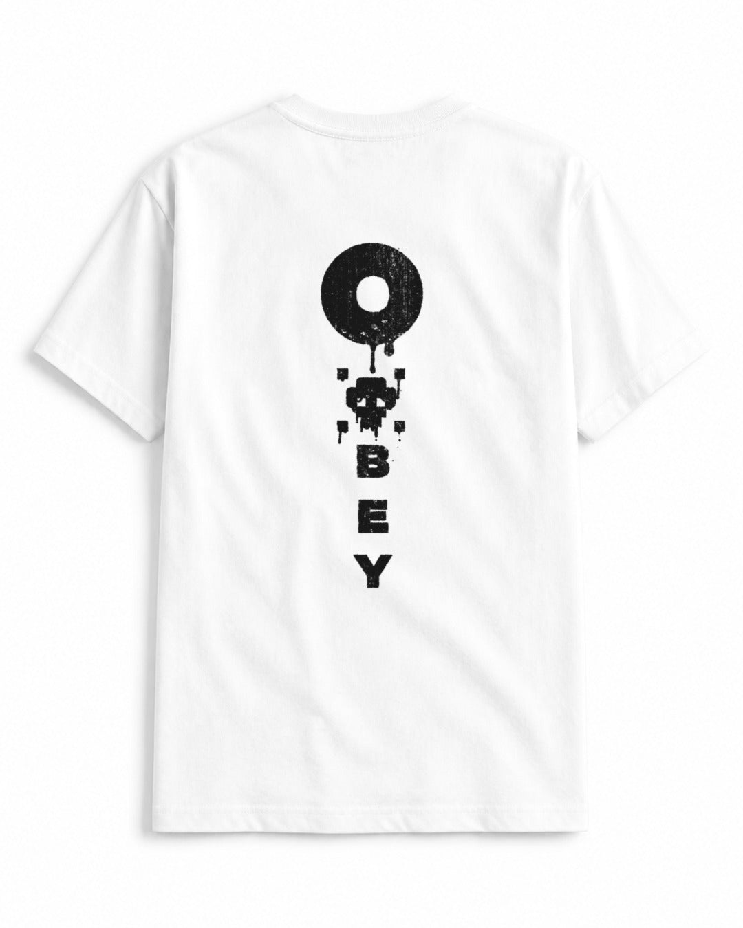 Obey Distressed White Standard Crew – White – Back
