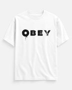 Obey Distressed White Standard Crew – White – Front