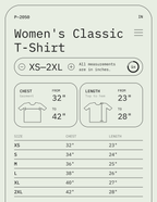 Size chart – Women's Classic T-Shirt
